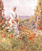 Childe Hassam Celia Thaxter in her Garden USA oil painting reproduction